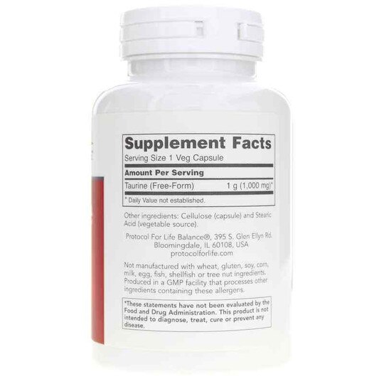 Taurine 1,000 Mg, 100 Veg Capsules, PFLB