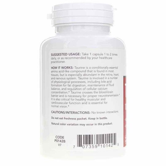 Taurine 1,000 Mg, 100 Veg Capsules, PFLB