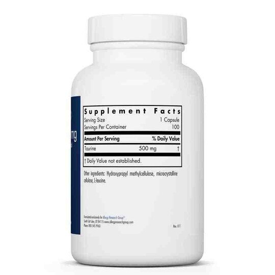 Taurine 500 Mg, 100 Veg Capsules, ARG
