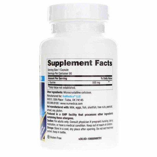 Taurine, 90 Capsules, NUM