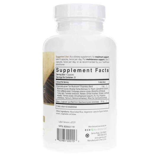 Ten Mushroom Formula, 120 Veg Capsules, ECN