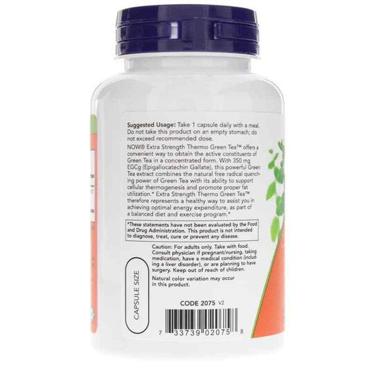 Thermo Green Tea Extra Strength, 90 Veg Capsules, NOW