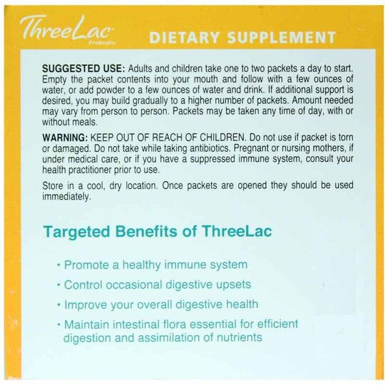 ThreeLac Probiotic Lemon Flavor, 60 Packets, GHT