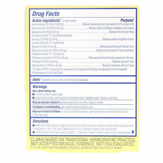 ThroatCalm Sore Throat, 60 Tablets, BOR