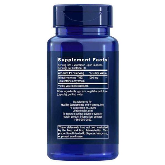 TMG 500 Mg, 60 Liquid Capsules, LFE