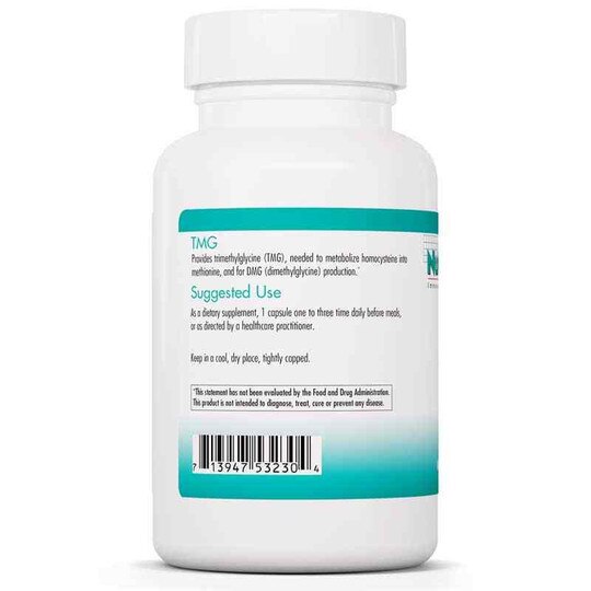 TMG Trimethylglycine, 100 Veg Capsules, NTC