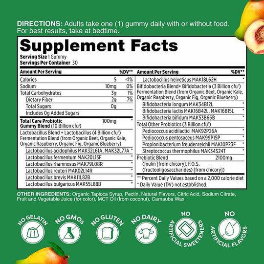 Total Care Probiotic Gummies, 30 Gummies, PBLN