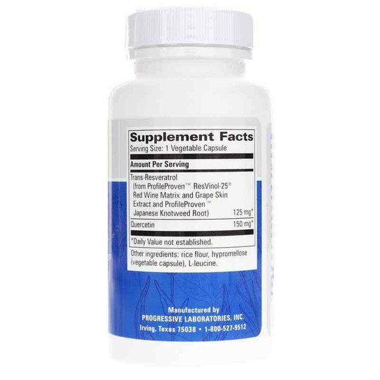 Trans Resveratrol with Quercetin, 60 Veg Capsules, PGL