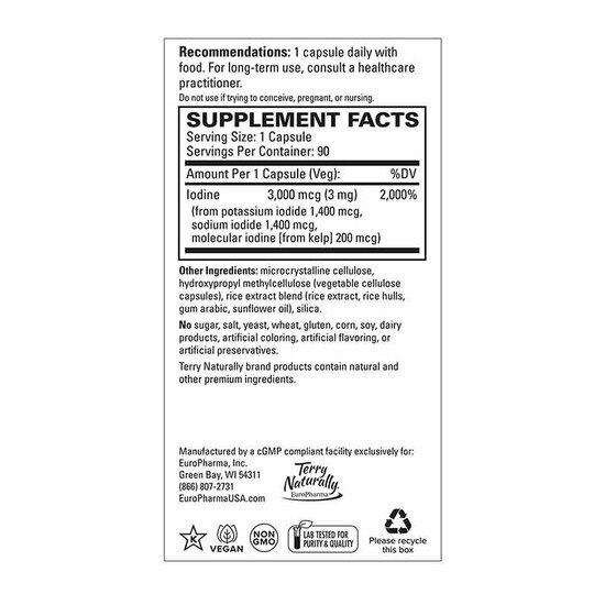Tri-Iodine 3 Mg, 90 Capsules, TNT