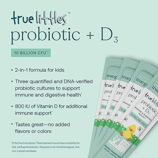 True Littles Probiotic + D3, 30 Stick Packs, TGR