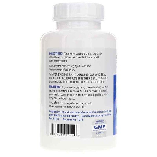 TryptoPure Tryptophan 500 Mg, 90 Veg Capsules, PGL