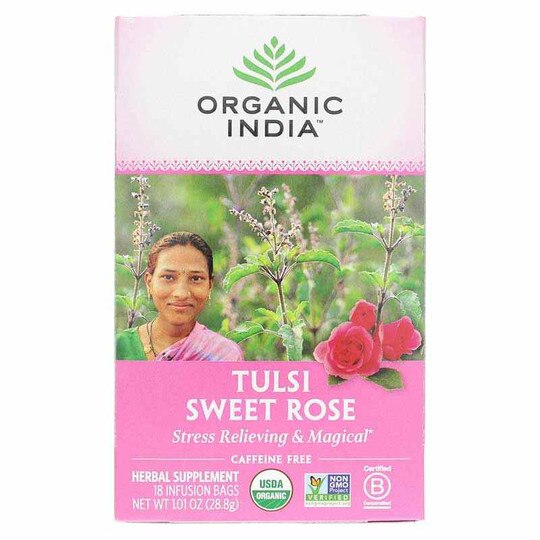Tulsi Sweet Rose Organic Tea, 18 Tea Bags, OGI