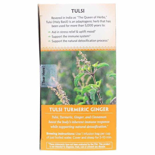 Tulsi Turmeric Ginger Organic Tea, 18 Tea Bags, OGI