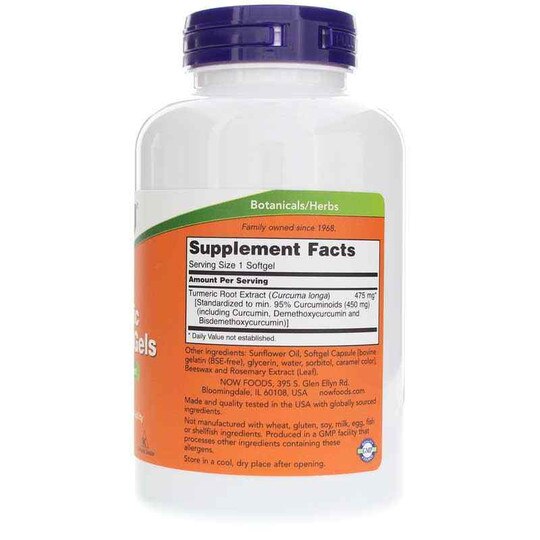 Turmeric Curcumin Gels, 120 Softgels, NOW