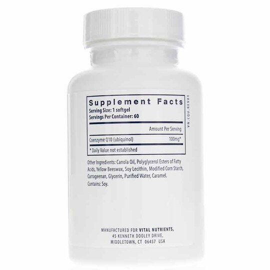 Ubiquinol CoQ10 100 Mg, 60 Veg Softgels, VTN