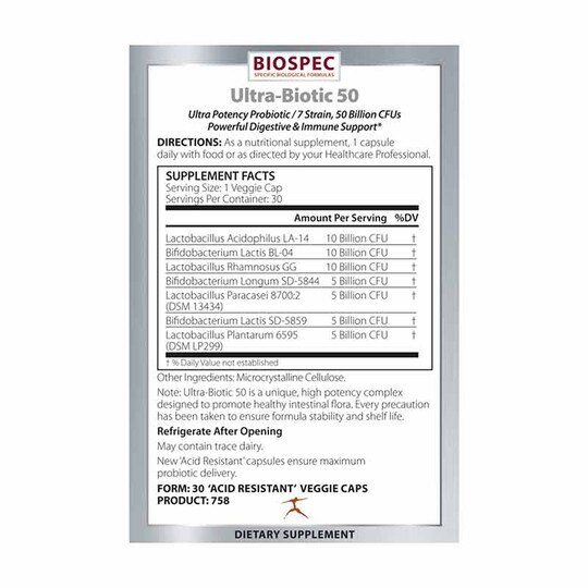 Ultra-Biotic 50, 30 Veg Capsules, BSP