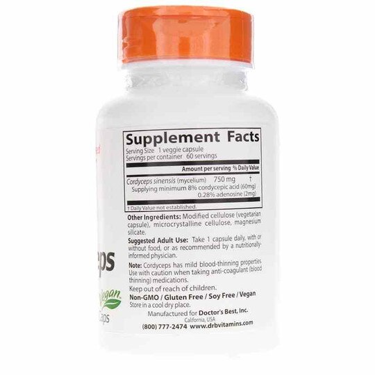 Ultra Cordyceps 750 Mg, 60 Veg Capsules, DRB