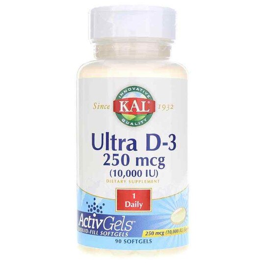Ultra D-3 250 Mcg (10000 IU) ActivGels, 90 Softgels, KAL