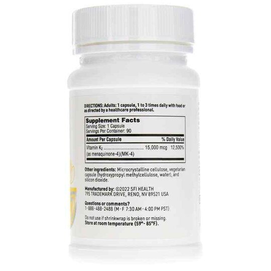 Ultra K2 Menaquionine-4 15,000 Mcg, 90 Veg Capsules, KL