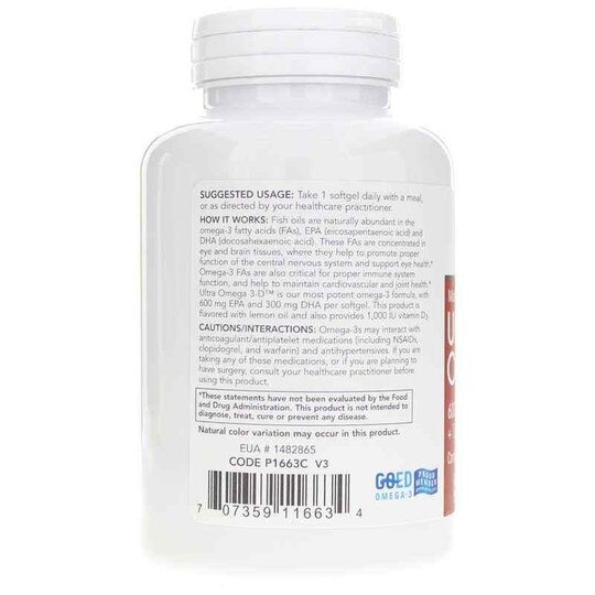 Ultra Omega 3-D, 90 Softgels, PFLB