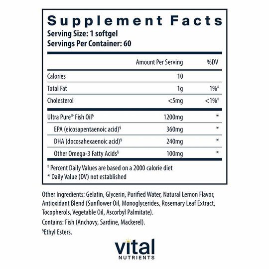 Ultra Pure Fish Oil 700 Enteric, 90 Enteric Coated Caps, VTN