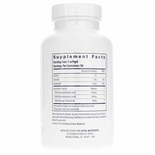 Ultra Pure Fish Oil 800 Triglyceride Form, 90 Capsules, VTN