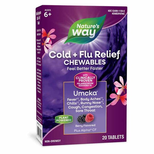 Umcka Cold + Flu Chewable Berry Flavor, 20 Chewable Tab, NWA