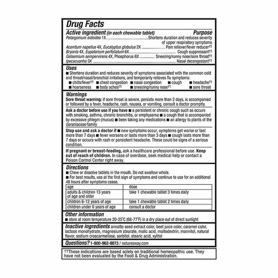 Umcka Cold + Flu Chewable Berry Flavor, 20 Chewable Tab, NWA