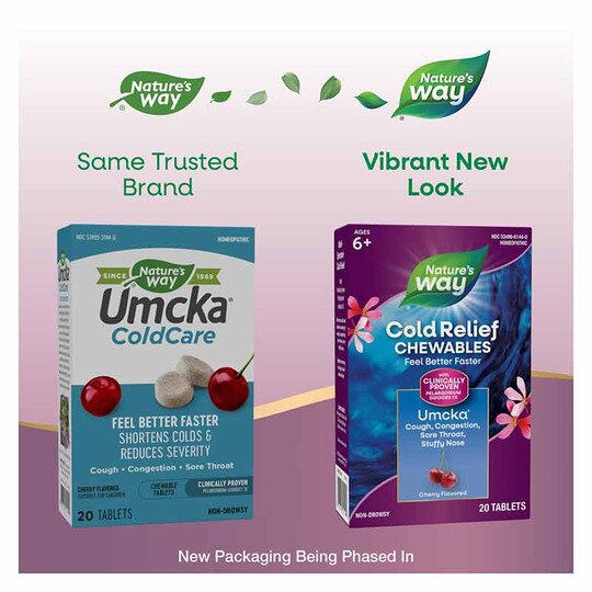 Umcka ColdCare Chewable Cherry Flavor, 20 Chewables, NWA