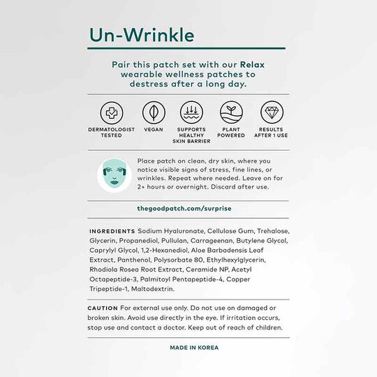 Un-Wrinkle Microdarts, 4 Patches, TGP