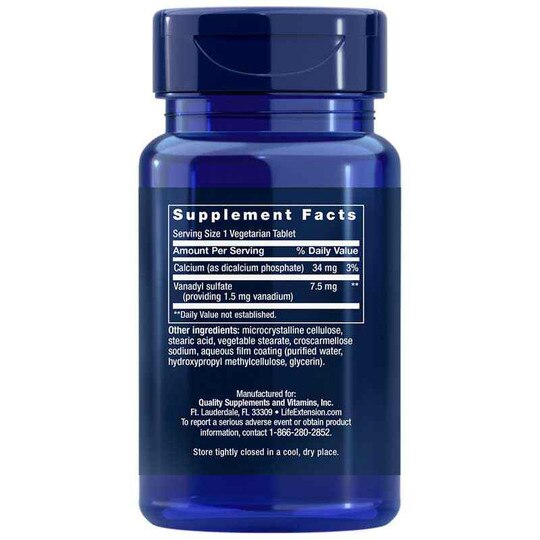 Vanadyl Sulfate 7.5 Mg, 100 Veg Capsules, LFE
