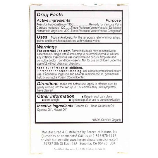 Varicose Vein Organic Plant Medicine, .37 Oz, FON