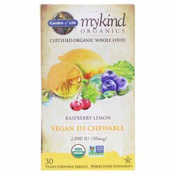 Vegan D3 2,000 IU Organic Chewable Raspberry-Lemon 1