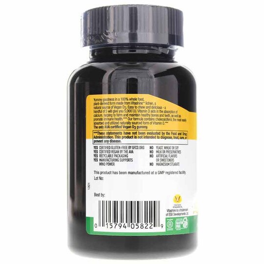 Vegan D3 Gummies 25 Mg, 60 Gummies, CTL
