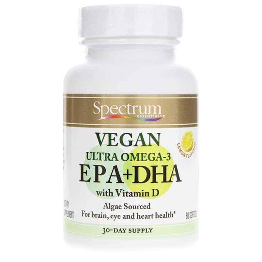 Vegan Ultra Omega-3 EPA DHA w/ Vitamin D, 60 Softgels, SPE