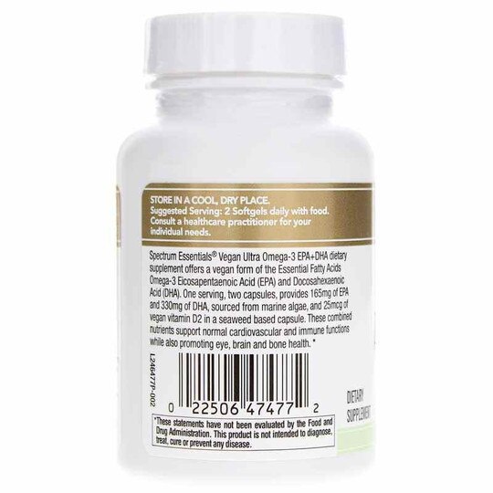 Vegan Ultra Omega-3 EPA DHA w/ Vitamin D, 60 Softgels, SPE