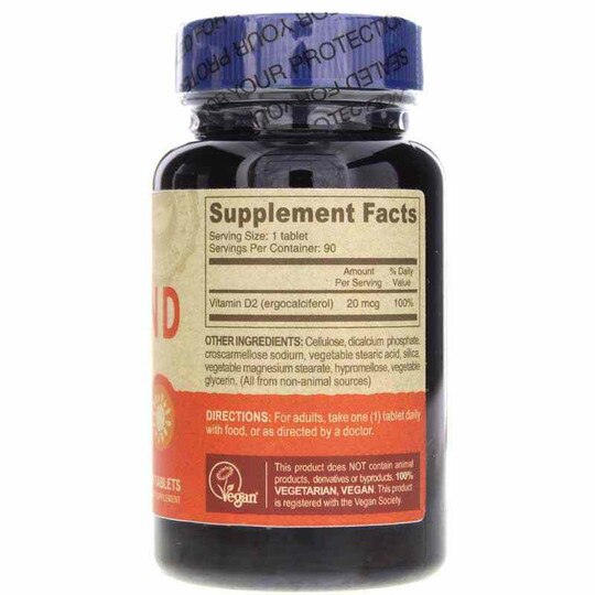 Vegan Vitamin D2 800 IU, 90 Tablets, DN