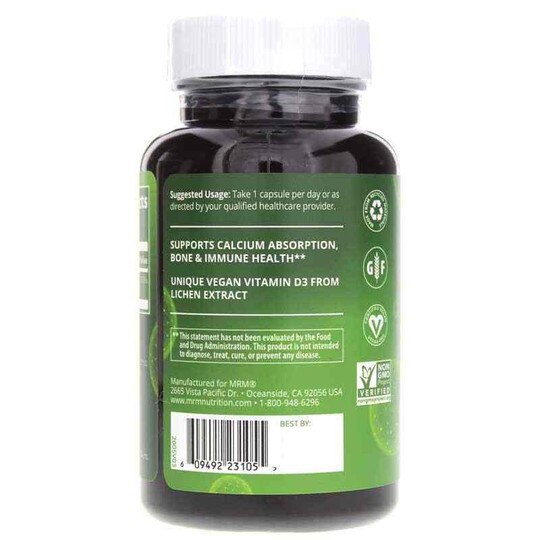 Vegan Vitamin D3 2,500 IU, 60 Vegan Capsules, MRM