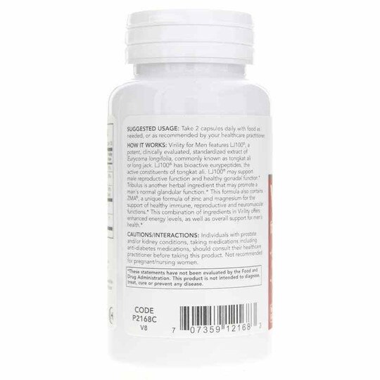 Virility for Men, 60 Veg Capsules, PFLB