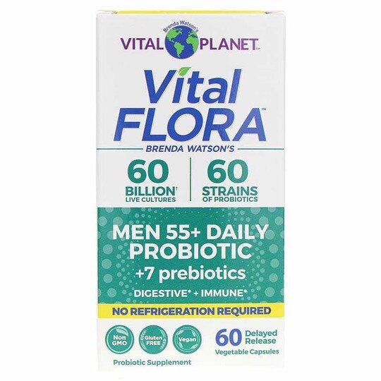 Vital Flora Men 55+ Daily Probiotic + Prebiotics Shelf Stable, VTP