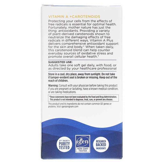 Vitamin A + Carotenoids, 30 Softgels, NRN