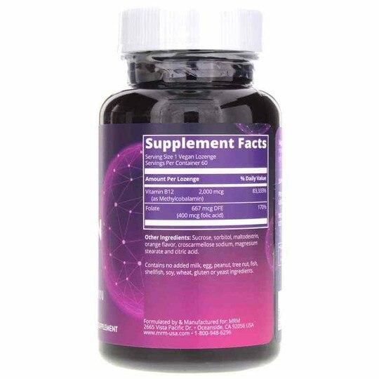 Vitamin B-12 Methylcobalamin 2,000 Mcg, 60 Lozenges, MRM