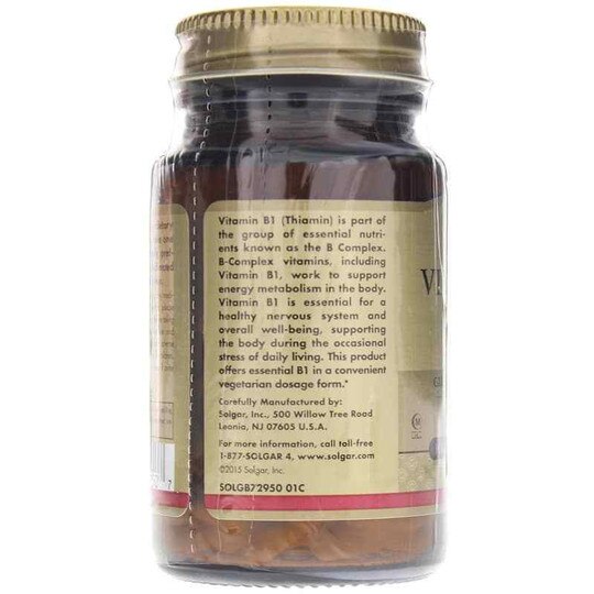 Vitamin B 1 Thiamin 100 Mg, 100 Veg Capsules, SLG