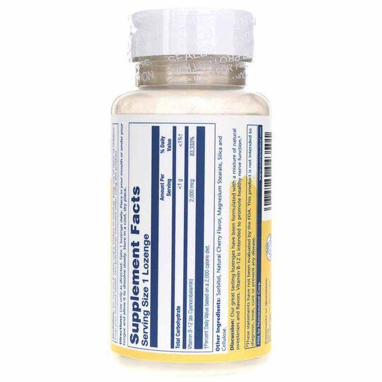 Vitamin B-12 2000 Mcg in Natural Cherry Flavor, 90 Subl, SLR