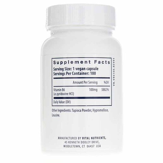 Vitamin B6 100 Mg, 100 Veg Capsules, VTN