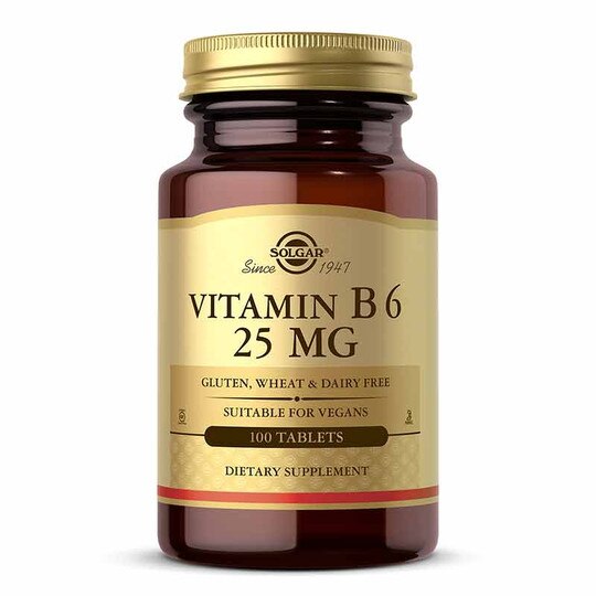 Vitamin B6 25 Mg, 100 Tablets, SLG