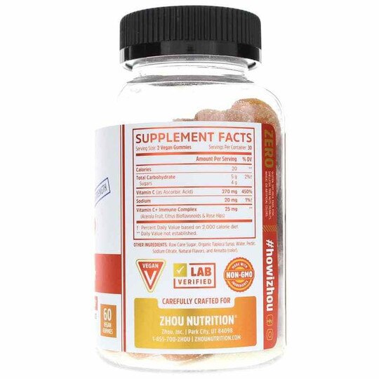 Vitamin C + Gummies, 60 Gummies, ZHO