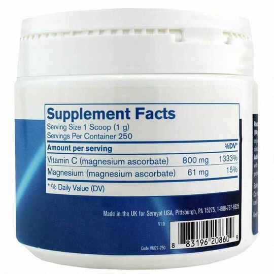 Vitamin C Powder (Magnesium Ascorbate), 8.8 Oz, PHX