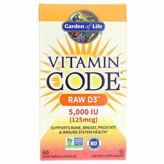 Vitamin Code Raw D3 5000 IU (125mcg), 60 Capsules, GOL