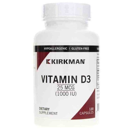 Vitamin D-3 25 Mcg (1000 IU) Capsules, 120 Capsules, KRK